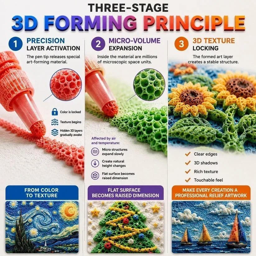 Magic Pen – Draw 3D with one stroke!🎄 DIY Bubble Popcorn Drawing Pens& Buy 1 Get 1 Free