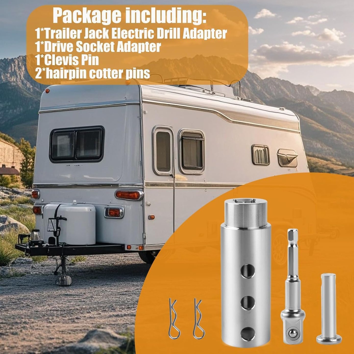 Trailer Jack Drill Adapter Compatible Set