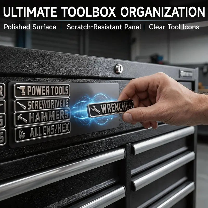 12 Pack of Magnetic Toolbox Labels,Designed for toolboxes