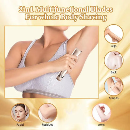 Electric Hair Removal Tool, 1 Box Rechargeable 2 in 1 Body & Facial Hair Removal Dual Head