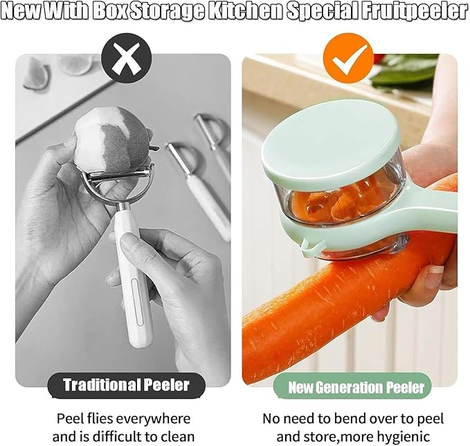 Multifunctional Peeler with Storage Bucket
