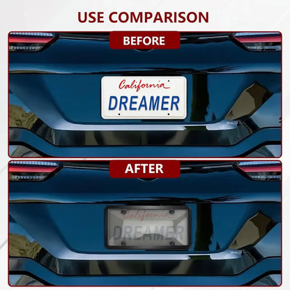 2 Pcs Clear Automotive License Plate Cover and Frame with Screws