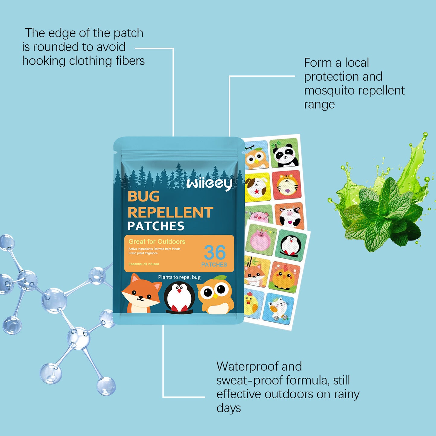 Children's mosquito repellent patches