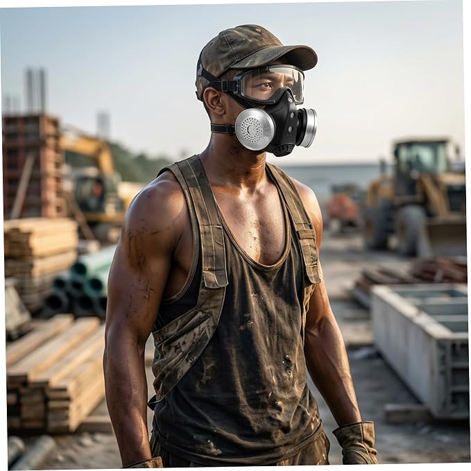 Full Face Mask for Painting & Spraying, Wide View Lens for Woodworking