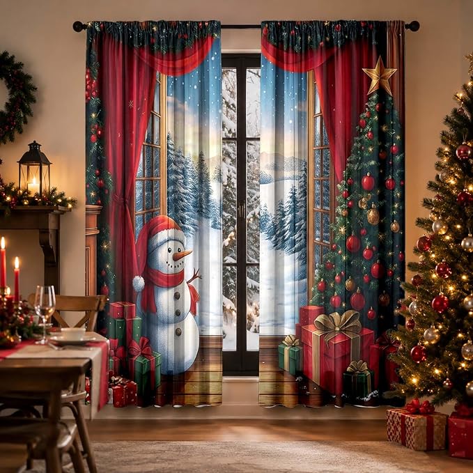 Digitally Printed Polyester Christmas Curtains