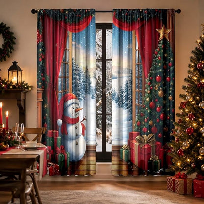 Digitally Printed Polyester Christmas Curtains