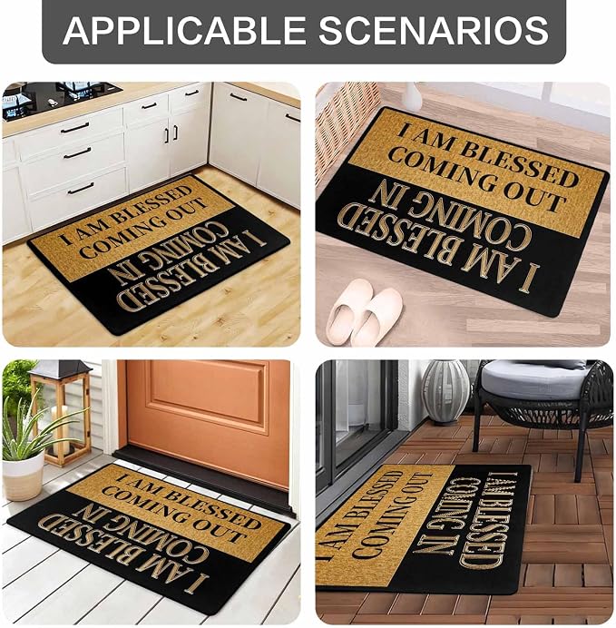 Door mat with blessing letter pattern