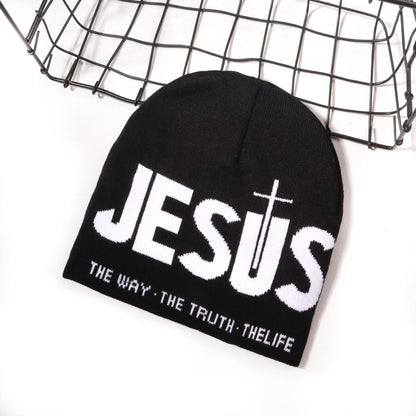 Unisex Y2000 Letter Jacquard Soft Knit Beanie Hat
