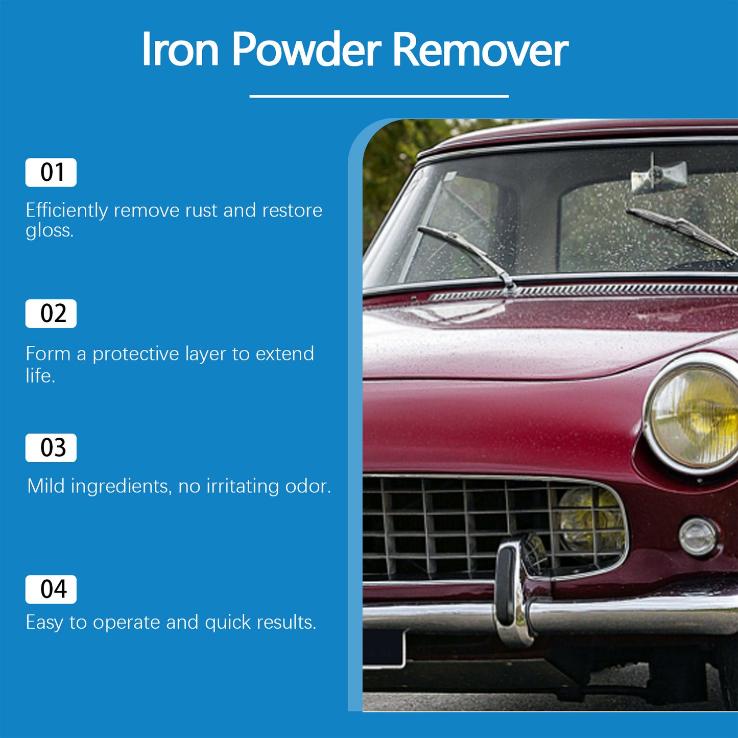 Multifunctional Paint Cleaner Car Maintenance Powder Spray Rust Remover Iron Cleaning