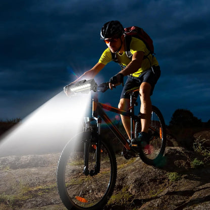 USB Rechargeable Bicycle Headlight with 9LED Horn, Digital LED Display