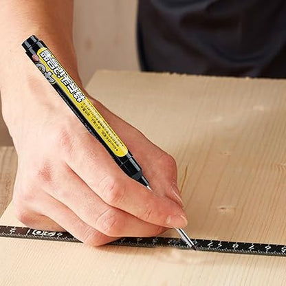 Refillable Water-Resistant Construction Marker, Heavy-Duty Carpenter Pen for Woodworking & Plumbing