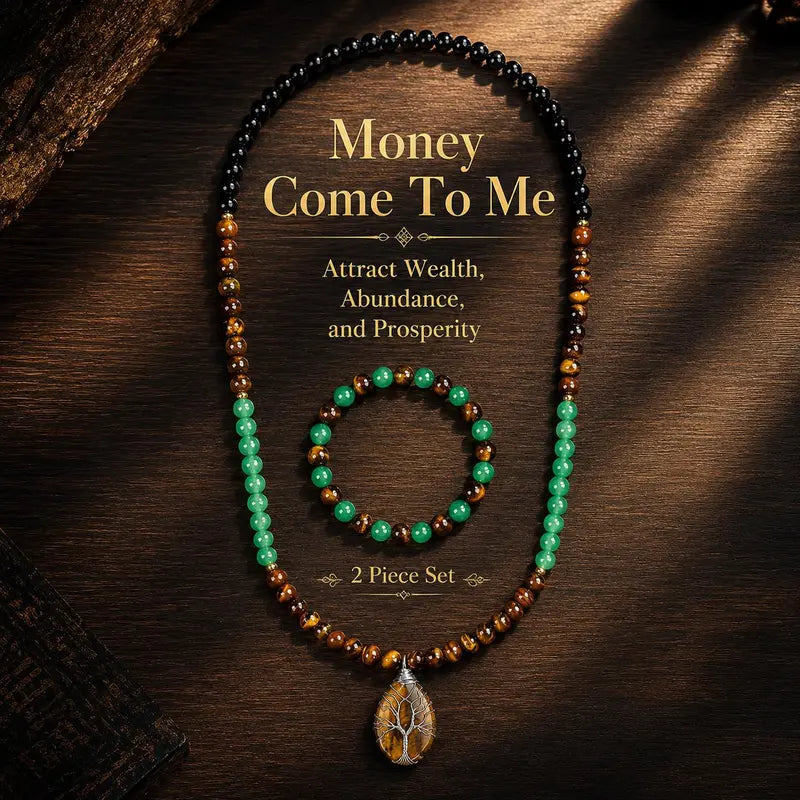 Unisex Retro Unisex Money Attraction Crystal Jewelry Set