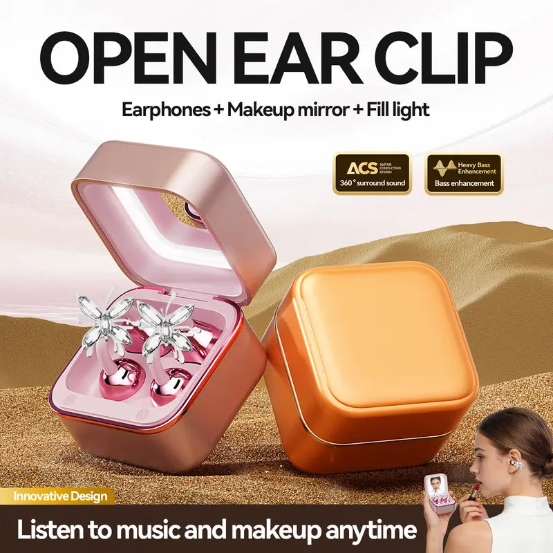 Open Ear Bluetooth Earbuds with Bow Ear Jewelry