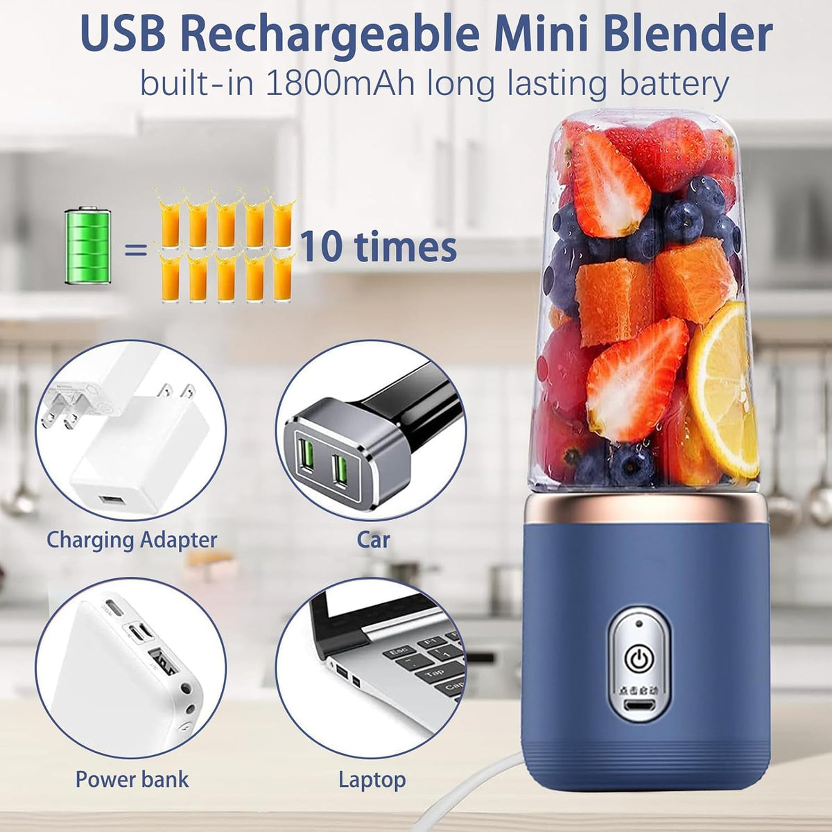 Portable Blender, Personal Blender USB Rchargeable