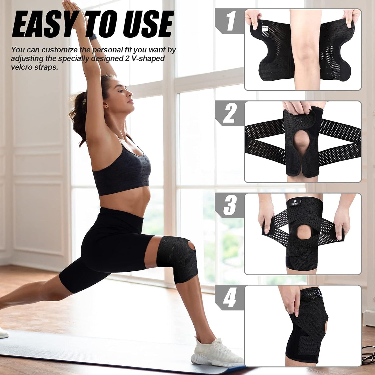 Meniscus Brace Original,Knee Brace with Side Stabilizers for Meniscus Tear