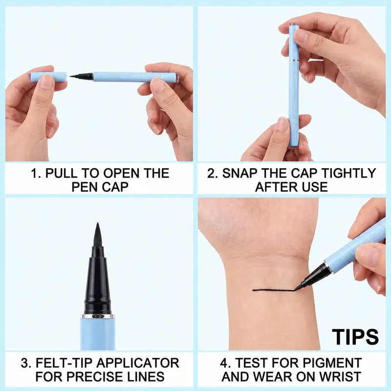 2PCS Long-lasting eyeliner -lightweight, waterproof,vegan,cruelty-free