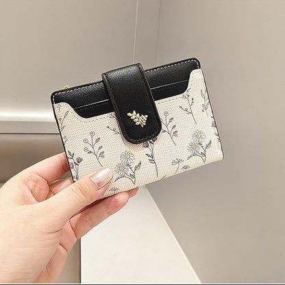Women's Genuine Leather Cute Floral Wallet