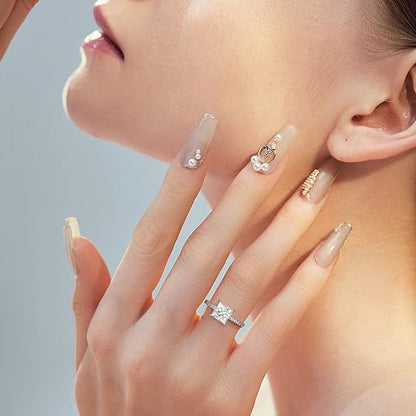Women's square couple ring set