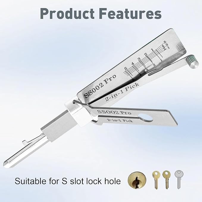 2 in 1 Pick and Decoder Tools for S-Groove Door Lock