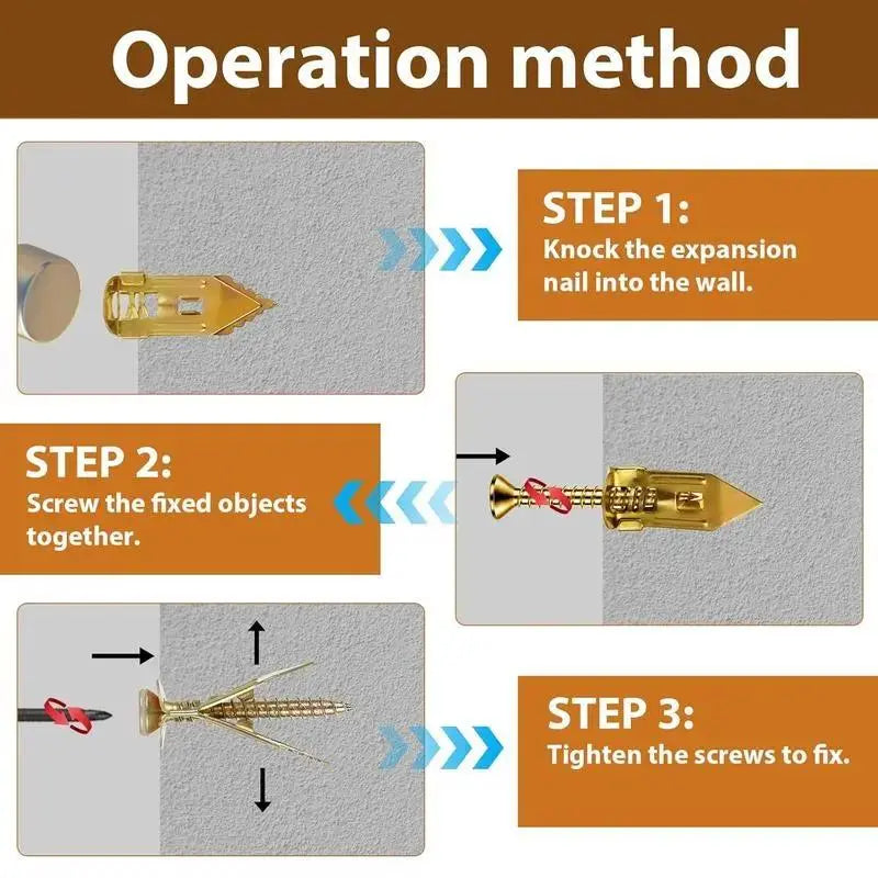 40PCS Self-Drilling Drywall Expansion Plug Anchors Kit