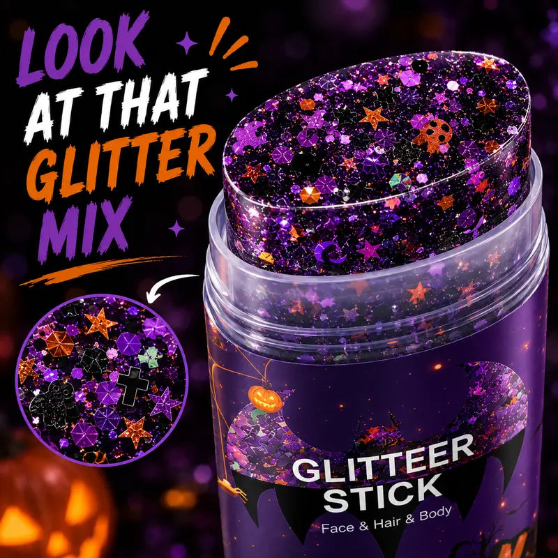 2PCS Halloween Body Glitter Stick