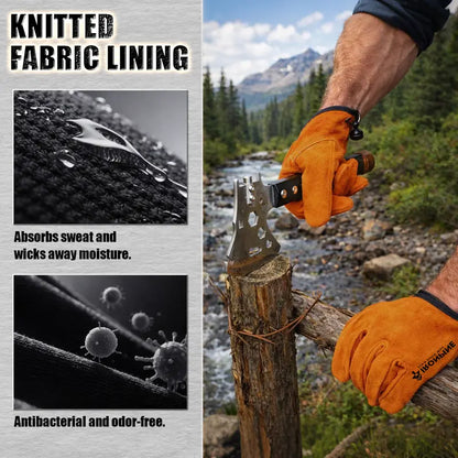 Magnetic Quick-Release Cowhide Work Gloves