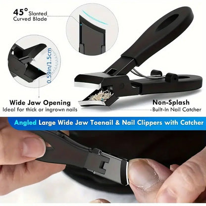 6-Piece Wide-Jaw Toenail Trimmers for Thick and Ingrown Nails