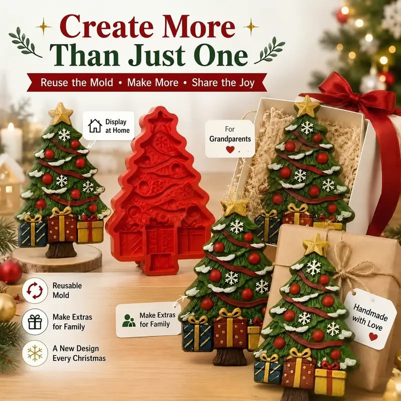 Christmas Tree Silicone Mold, Holiday Resin Casting Mold