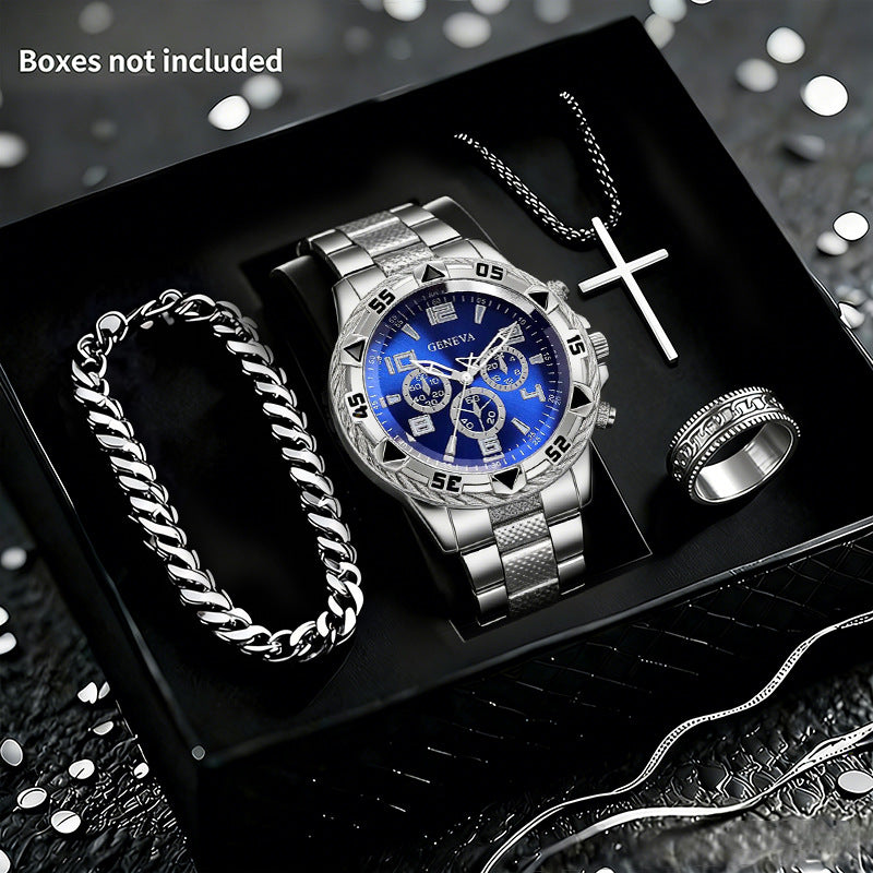 Men's 4-Piece Watch and Jewelry Set