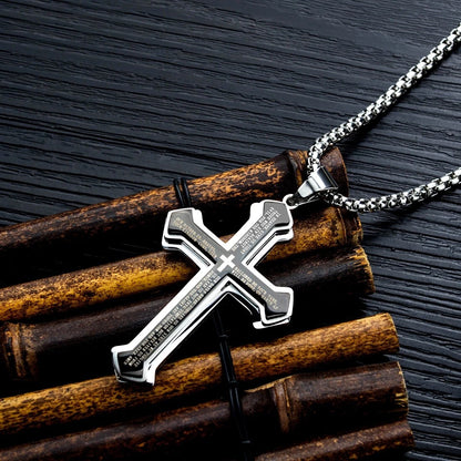 Big Men Novelty Cross Necklace Pendant Stainless Steel
