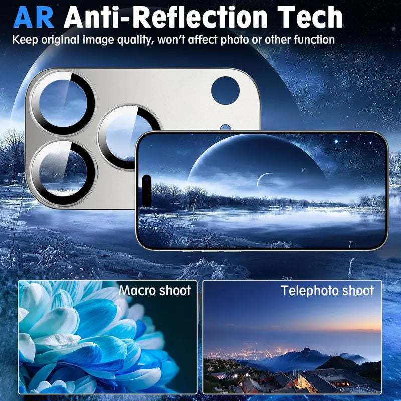 2 Pack Camera Lens Protector for iPhone 17 Pro Max – Metal Aluminum Alloy & Tempered Glass