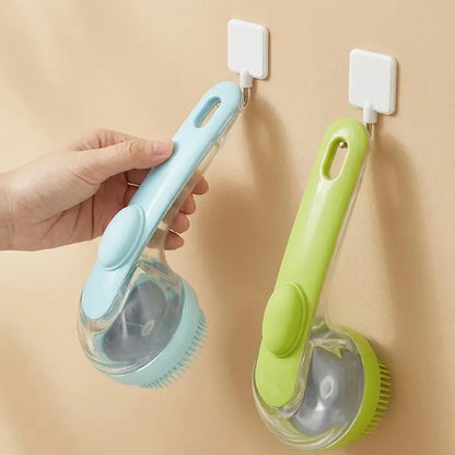 2026 New 2 in 1 Pet Bath & Grooming Brush with built-in soap dispenser for easy cleaning