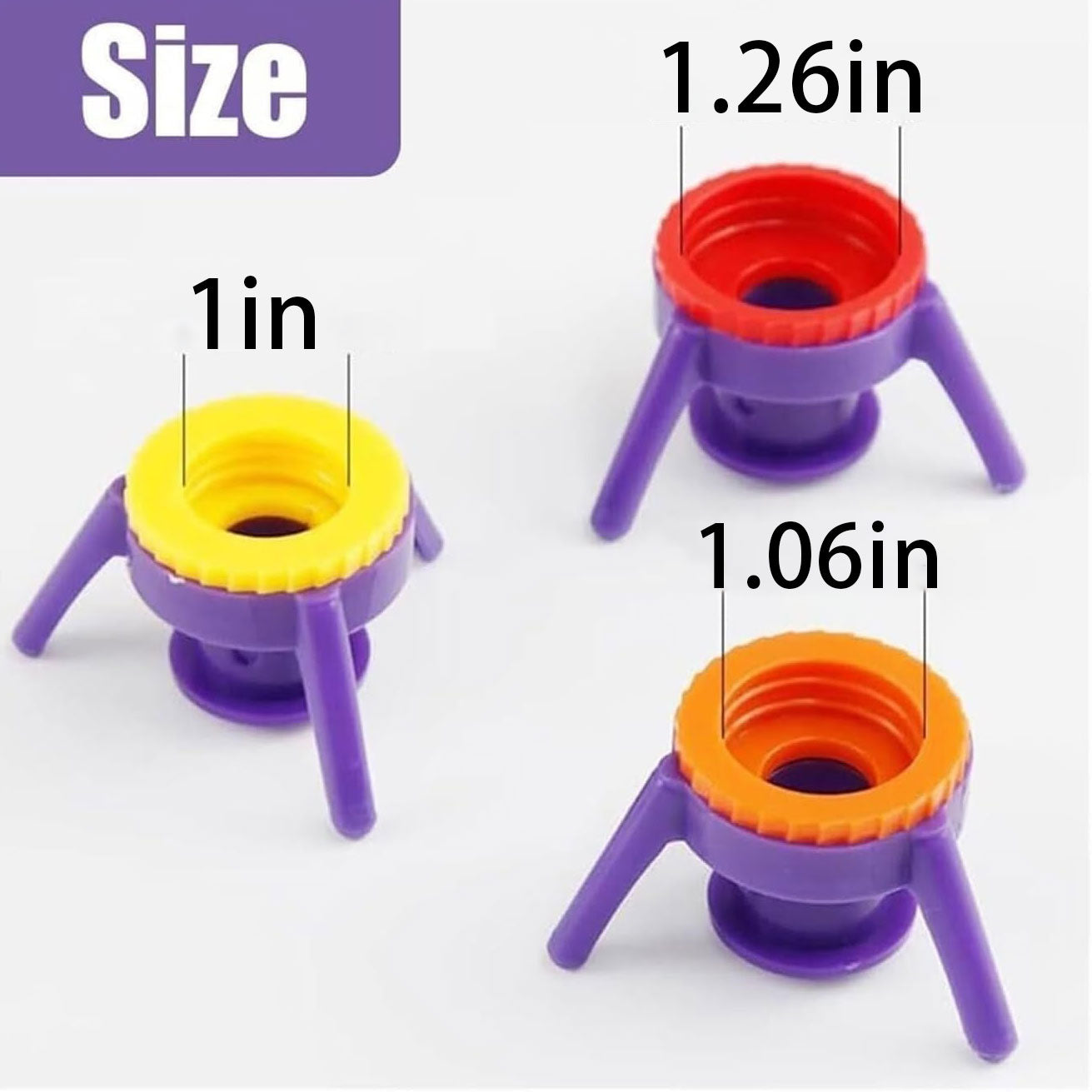3-Size Leak-Proof Inverted Bottle Emptying Cap Kit - Fits Most Plastic Bottles to Reduce Waste