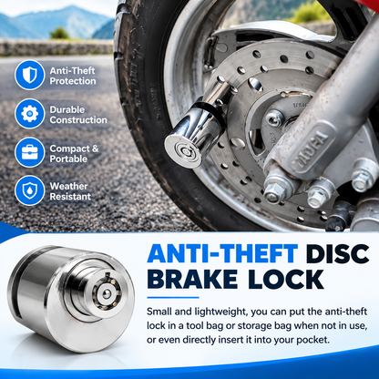 Motorcycle disc brake lock, anti-theft motorcycle safety brake disc lock