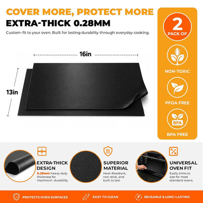 4-Pcs of Thick Oven Liners for Oven Bottom