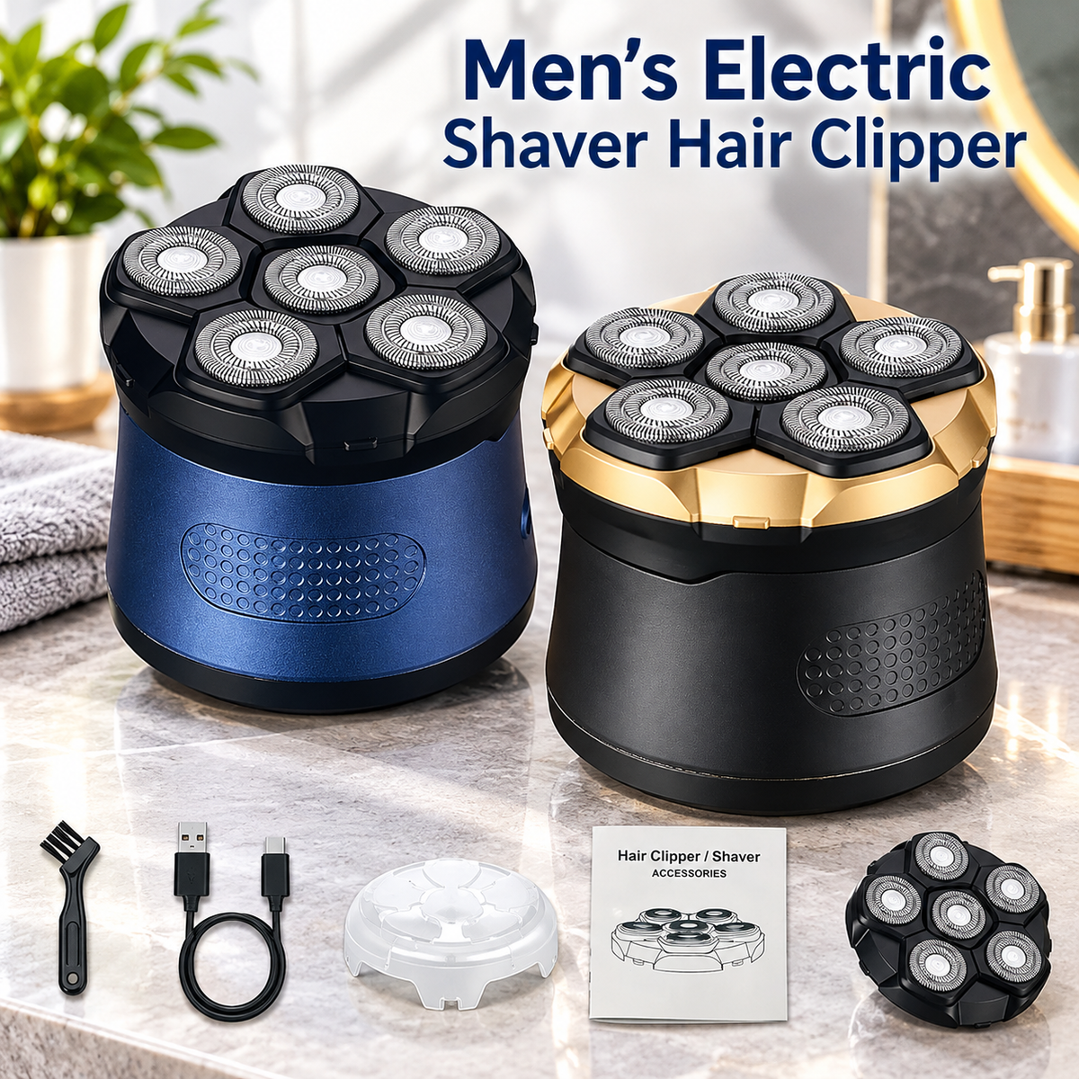 Bald Head Shaver LED Display Waterproof Rechargeable Long Battery