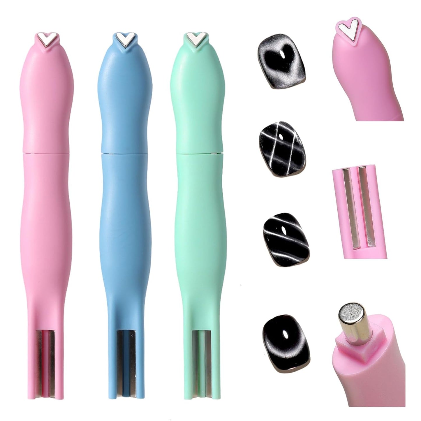 3 in 1 Cat Eye Magnet for Nails Art Tools Heart Shape
