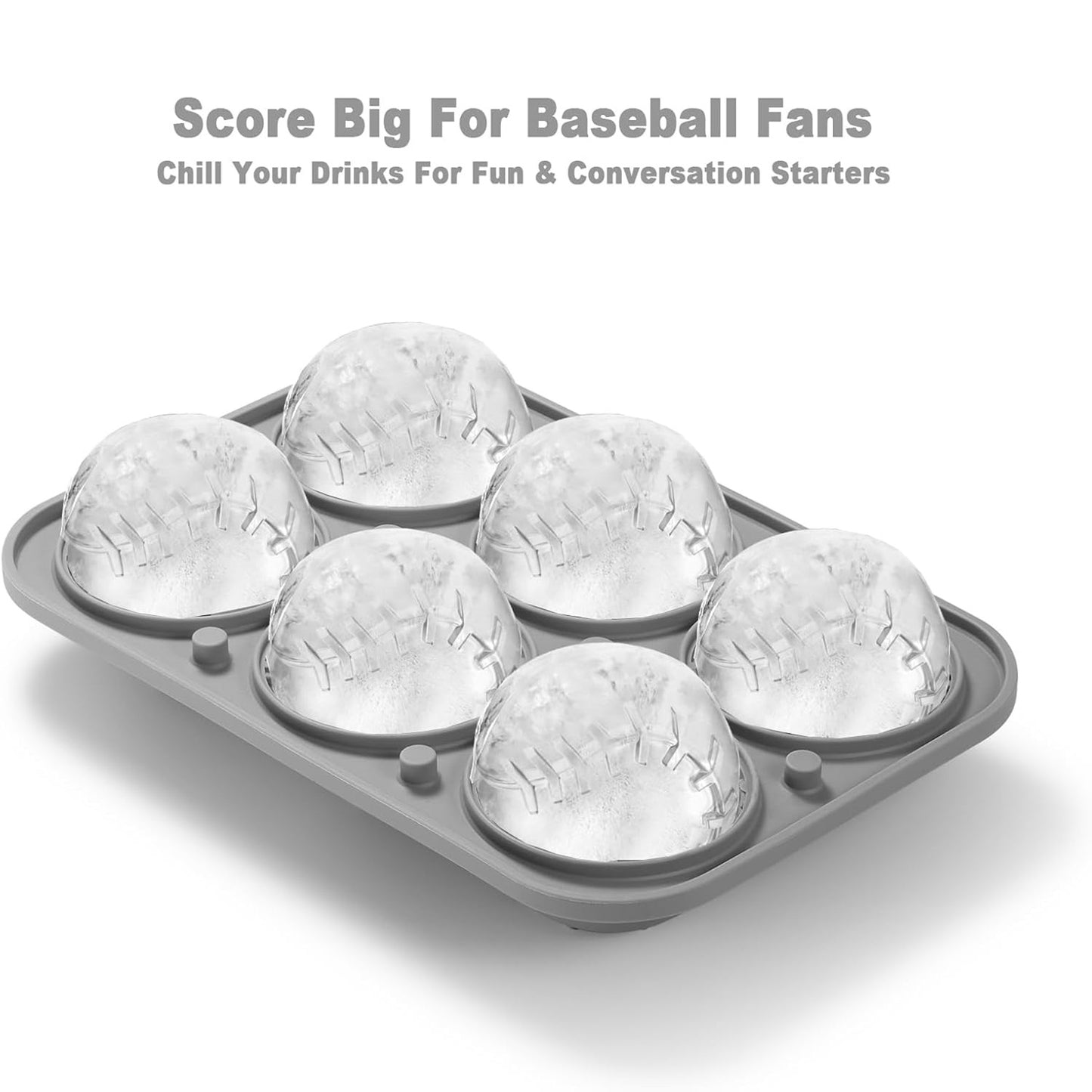 Large Baseball Silicone Fun Shapes Whiskey Ice Mold with Funnel