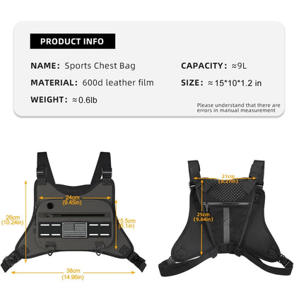 Sports Chest Bag For Men Women, Running Vest Bag With Built