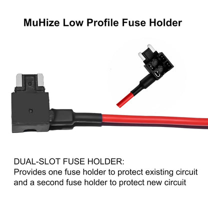 5 Sets Low Profile Mini Fuse Tap - Upgraded Locking Clip Adapter with 5A Fuse