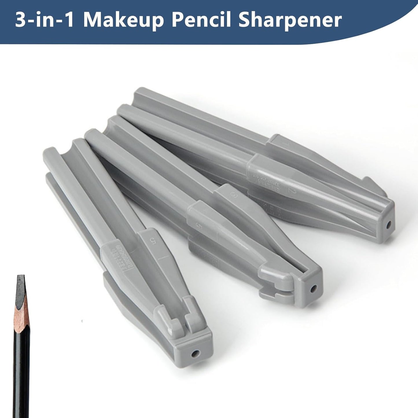 3Pcs Cosmetic Duckbill Shape Waterproof Eyebrow Pencil Sharpener