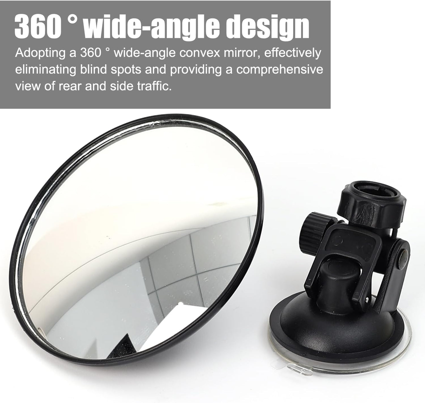 Car Rearview Mirror 360 Degree Rotation Wide-angle Rearview Convex Mirror