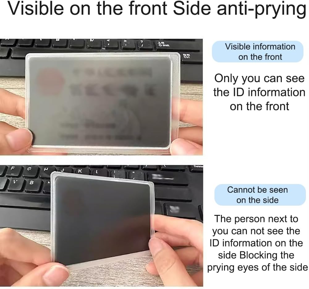 10Pcs Anti-peeping Card Sleeve, Double-sided ID Card and Bank Card Leak-proof Protective Sleeve