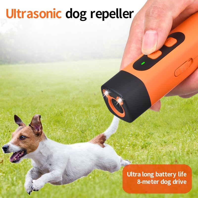 Stop Barking Dog Trainer Handheld Ultrasonic Chaser Drive Away Device Flashlight