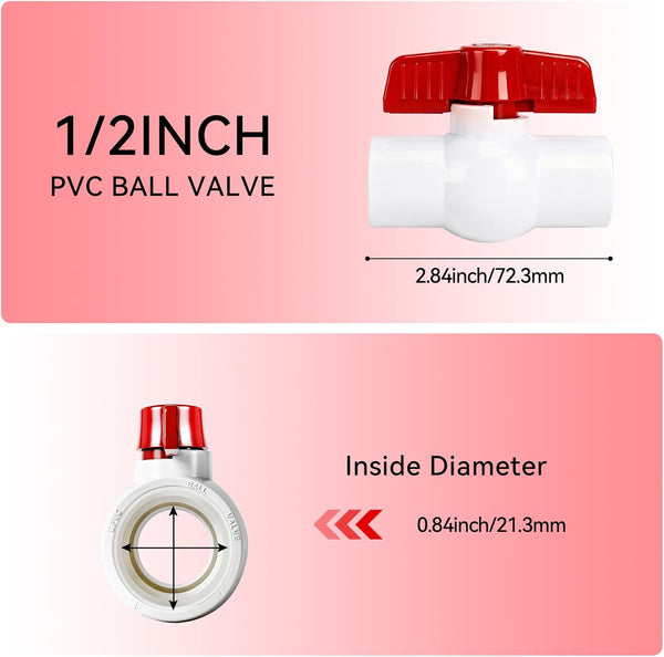PVC Ball Valve Supply Pipe Knob Threaded Ends