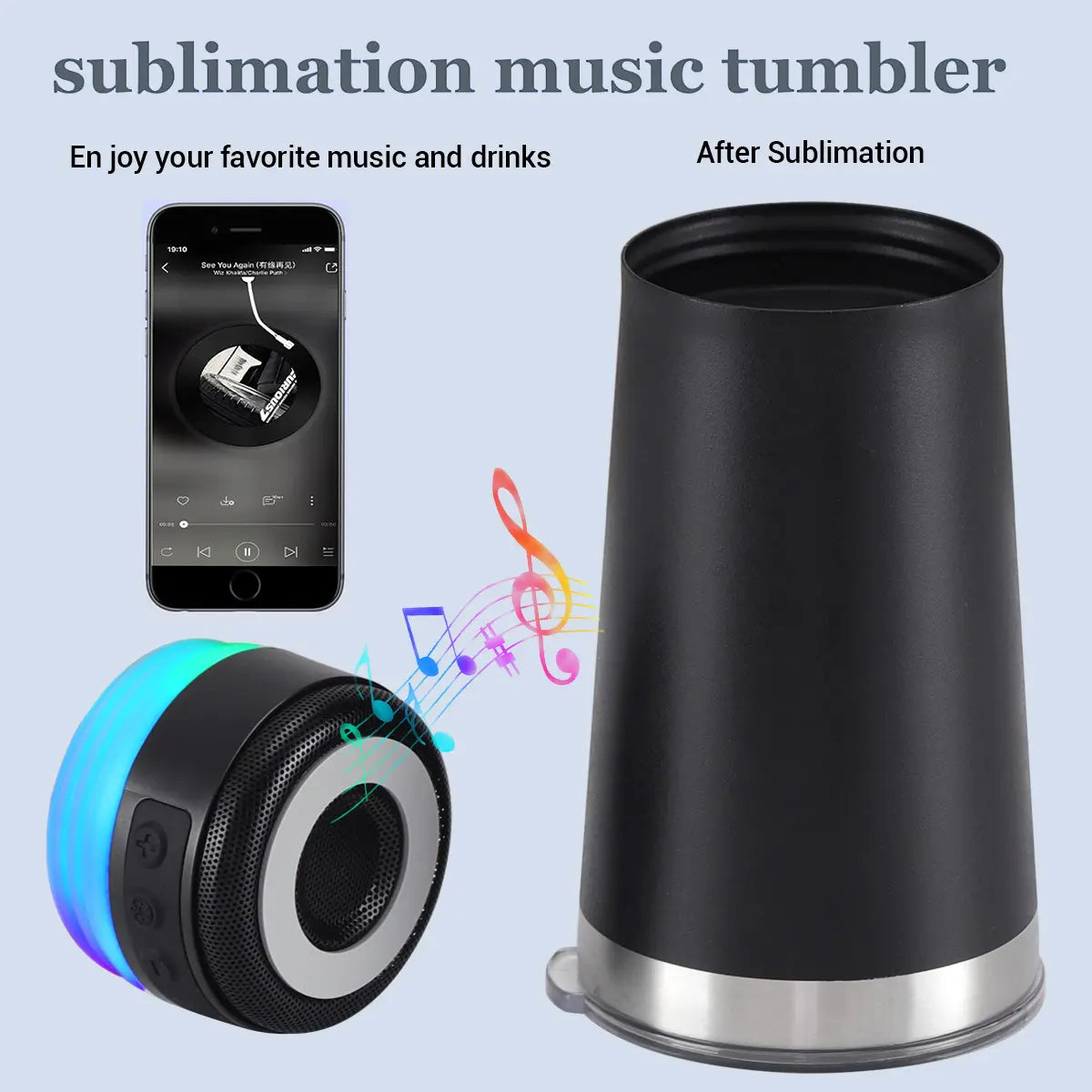 Wireless Music Speaker Tumbler Beer Cup for Outside Playing Songs with Phone