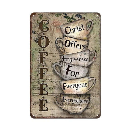 Christ Offers Forgiveness for Everyone Everywhere - Coffee Decor for Coffee Bar