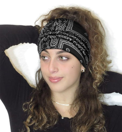 6Pcs Wide Headbands for Women, 7'' Extra Wide Boho Headbands Fashion Headwraps Stretchy Hairbands