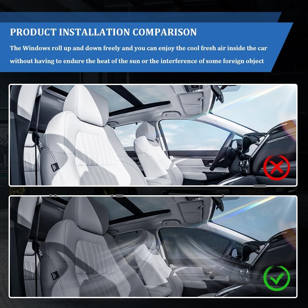 4PCS Car Window Shades, Side Window Protector, Auto Front Rear Side Window Sun Shades