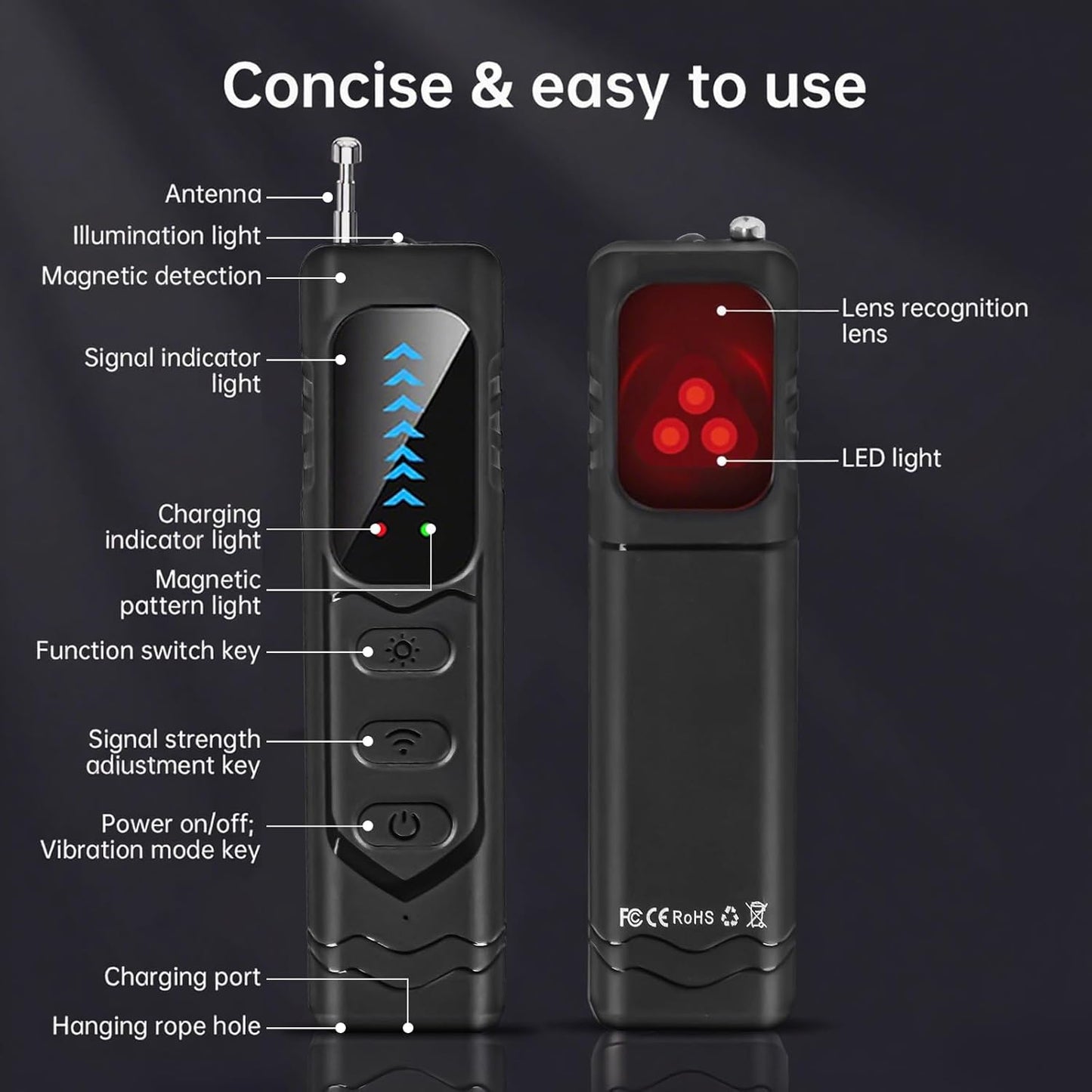 Hidden Camera Detector – Small Anti Spy with Audio/Video GPS Tracker RF Detector
